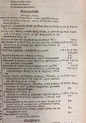 Image of Statutes at Large - Conjuration Entry (Great Britain, 1684)